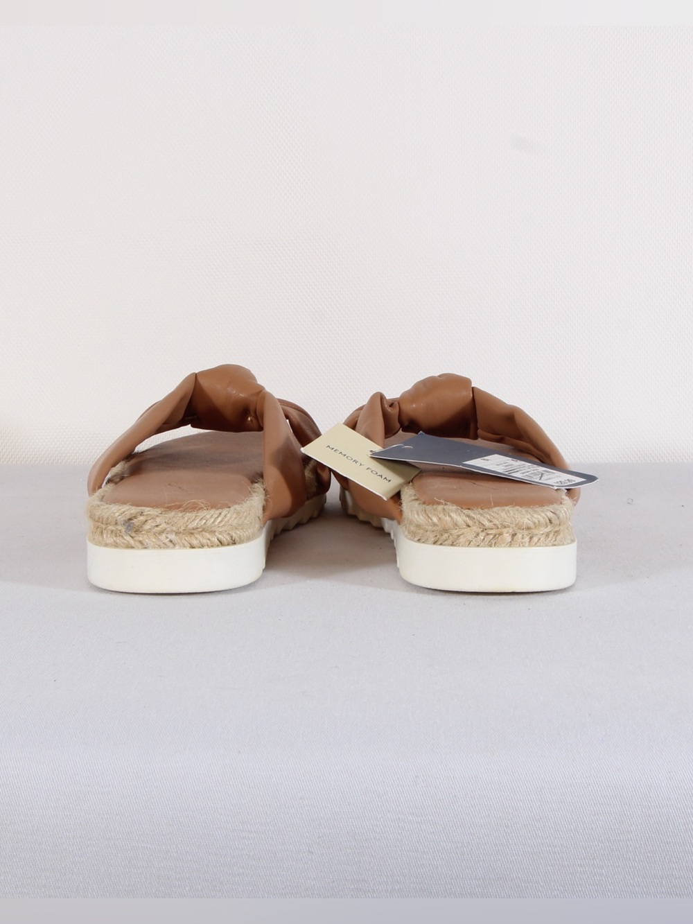 Universal Thread Dena Cognac Tan Knotted Slide Sandals NWT - Picture 5 of 9